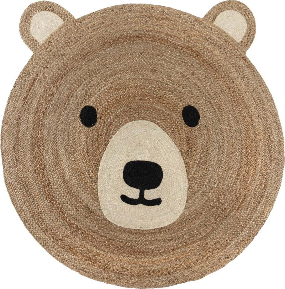 Jutový dětský koberec v přírodní barvě 100x100 cm Bertie Bear – Flair Rugs Flair Rugs