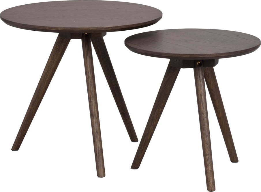 Kulatý odkládací stolek s deskou v dubovém dekoru ø 50 cm Yumi – Rowico Rowico