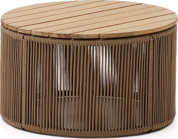 Kulatý zahradní odkládací stolek s deskou z akácie ø 60 cm Dandara – Kave Home Kave Home