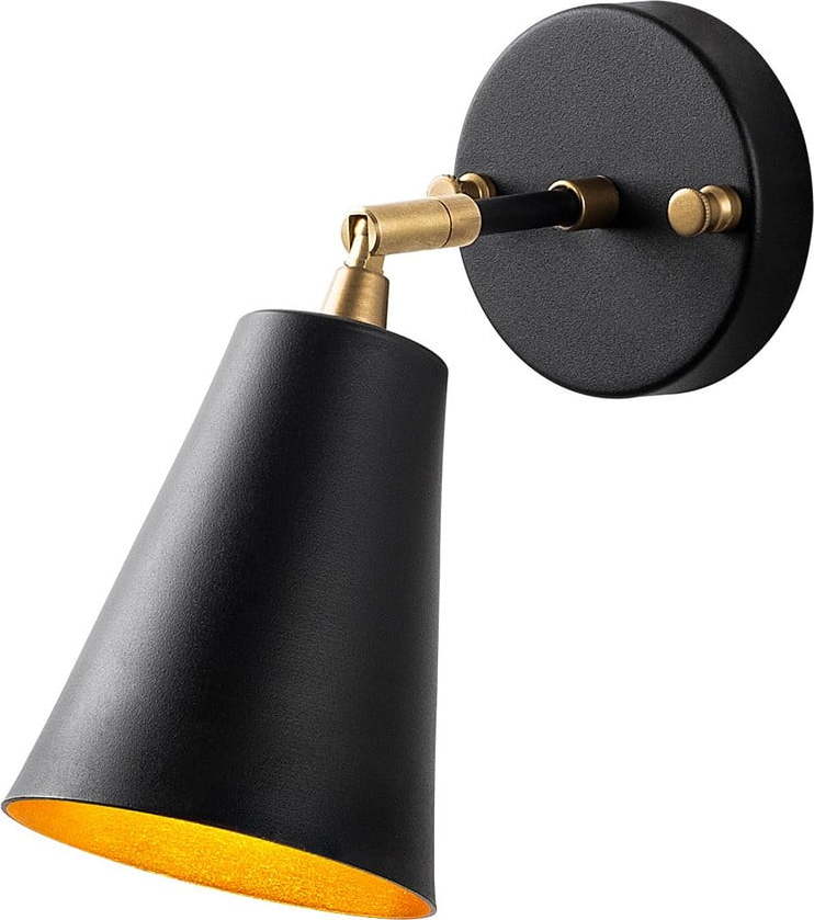 Nástěnné svítidlo v černé a zlaté barvě ø 10 cm Evander – Opviq lights Opviq lights