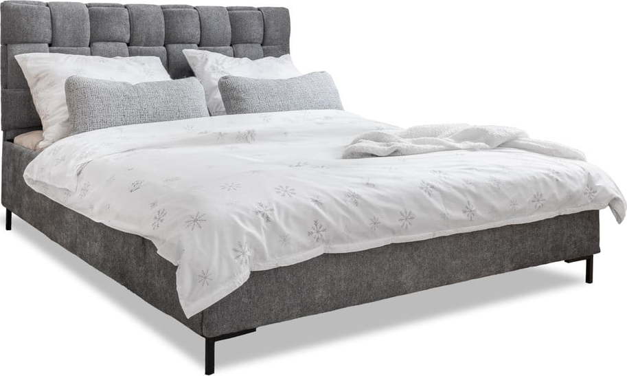 Šedá čalouněná dvoulůžková postel s roštem 140x200 cm Eve – Miuform Miuform