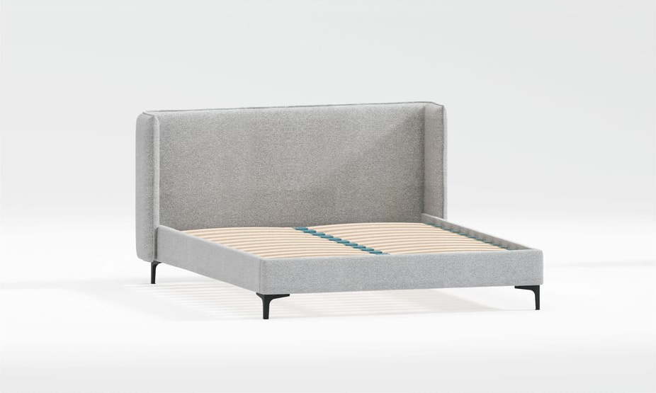 Šedá čalouněná jednolůžková postel s roštem 90x200 cm Basti – Ropez Ropez