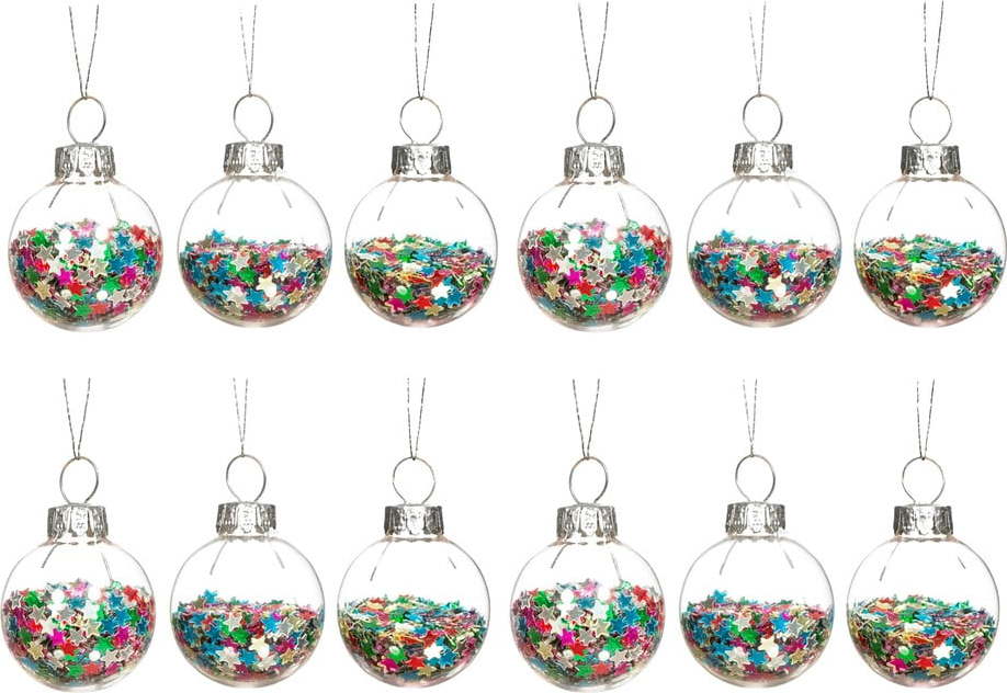 Skleněné vánoční ozdoby v sadě 12 ks Disco Stars Mini – Sass & Belle Sass & Belle