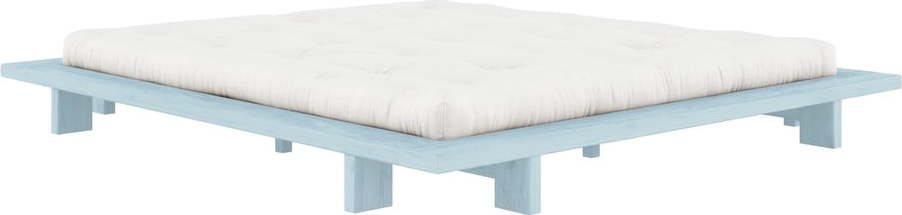 Světle modrá dvoulůžková postel z borovicového dřeva s roštem 180x200 cm Japan – Karup Design Karup Design