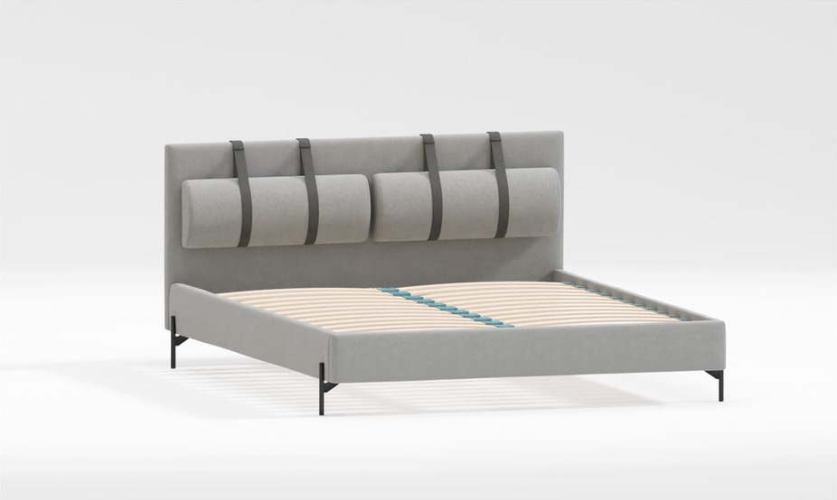 Světle šedá čalouněná jednolůžková postel s roštem 90x200 cm Tulsa – Ropez Ropez
