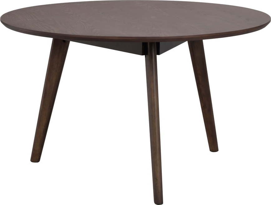 Tmavě hnědý konferenční stolek v dekoru dubu ø 90 cm Yumi – Rowico Rowico