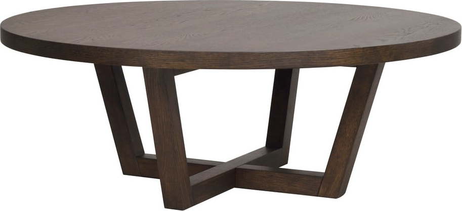 Tmavě hnědý kulatý konferenční stolek v dekoru dubu ø 110 cm Boxford – Rowico Rowico