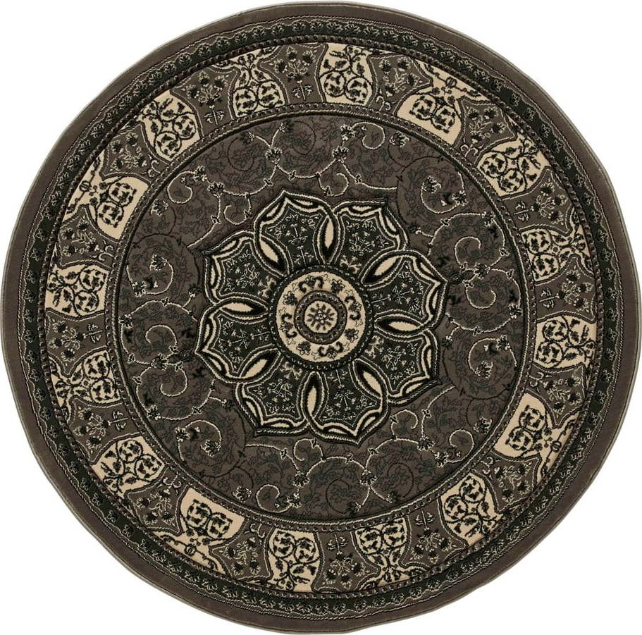 Tmavě šedý kulatý koberec ø 150 cm Heritage – Think Rugs Think Rugs