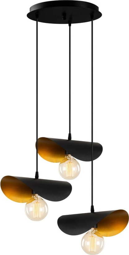 Závěsné svítidlo v černé a zlaté barvě s kovovým stínidlem ø 45 cm Sivani – Opviq lights Opviq lights