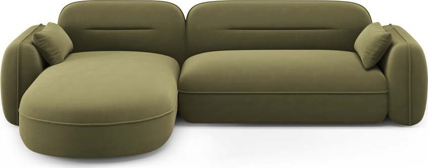 Zelená sametová rohová pohovka (levý roh) Audrey – Interieurs 86 Interieurs 86