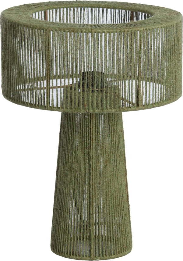 Zelená stolní lampa se stínidlem z juty (výška 40 cm) Selva – Light & Living Light & Living