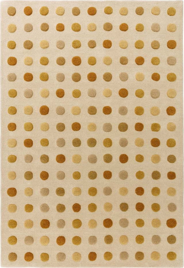 Žlutý ručně tkaný vlněný koberec 120x170 cm Dotty – Asiatic Carpets Asiatic Carpets