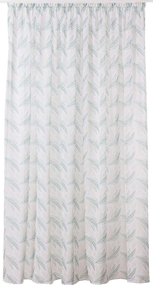 Bílo-zelená záclona 300x260 cm Seva – Mendola Fabrics Mendola Fabrics