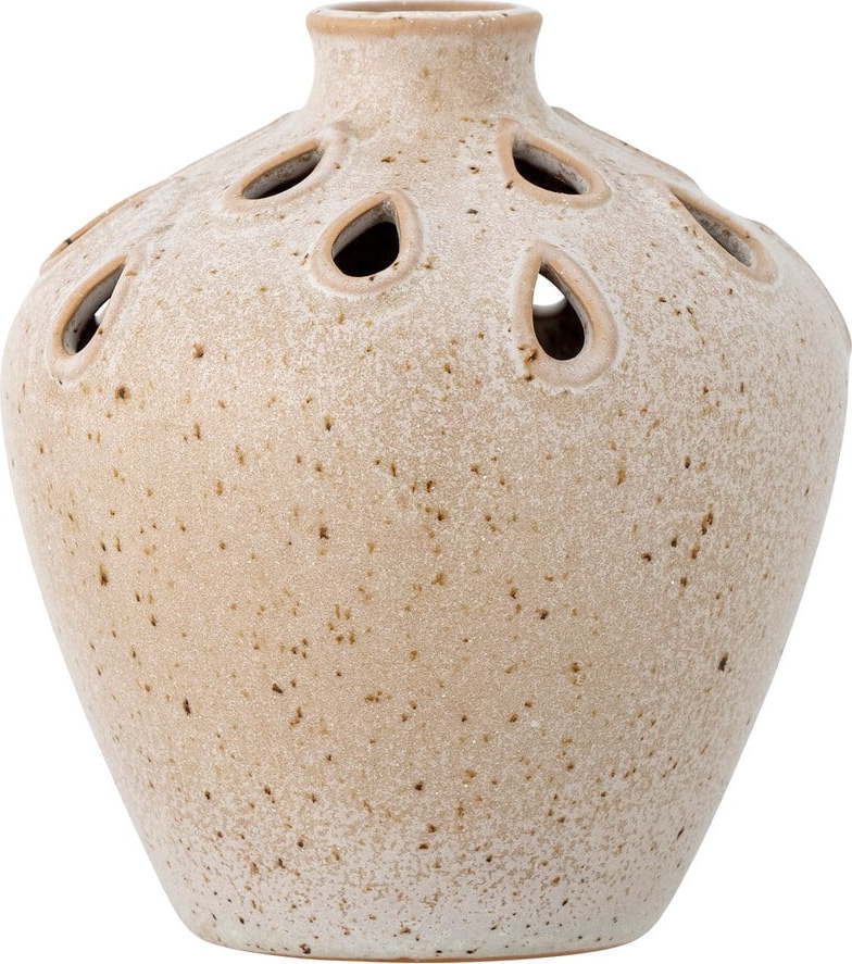 Béžová váza z kameniny (výška 15 cm) Minel – Bloomingville Bloomingville & Bloomingville Mini