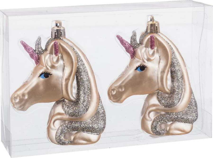 Vánoční ozdoby v sadě 2 ks 10 cm Unicorn – Casa Selección Casa Selección