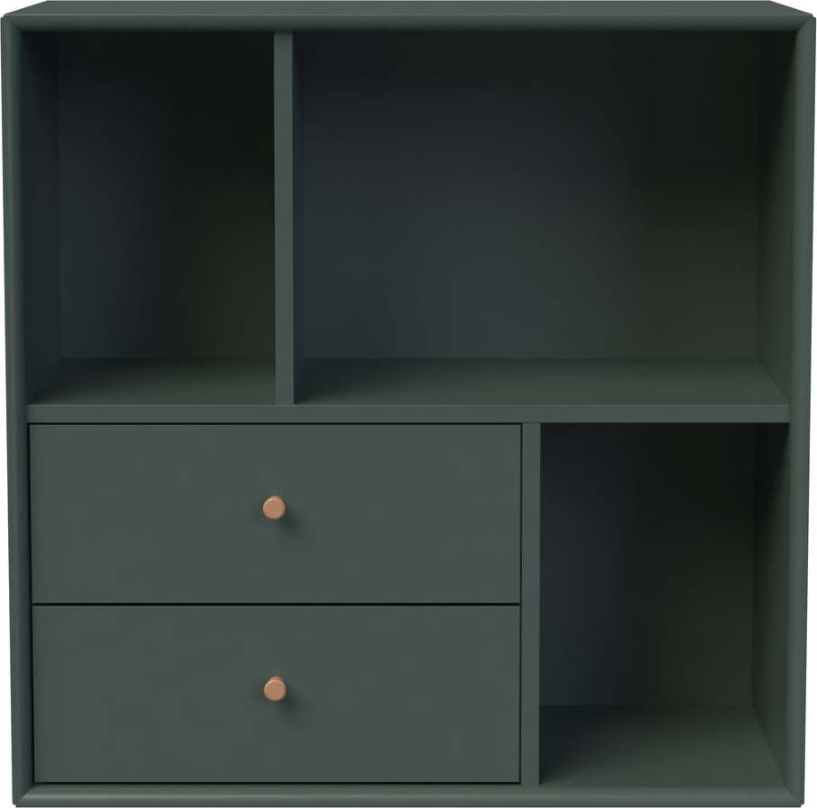 Tmavě zelená nástěnná knihovna 70x70 cm Z – Tenzo Tenzo