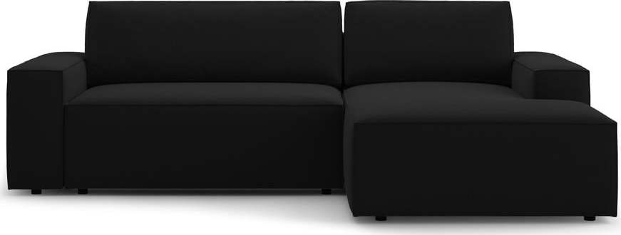 Černá rozkládací rohová pohovka z textilie bouclé (pravý roh) Jodie – Micadoni Home Micadoni