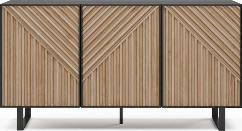Komoda v dekoru dubu v černo-přírodní barvě 151x80x40 cm Alana – Marckeric Marckeric