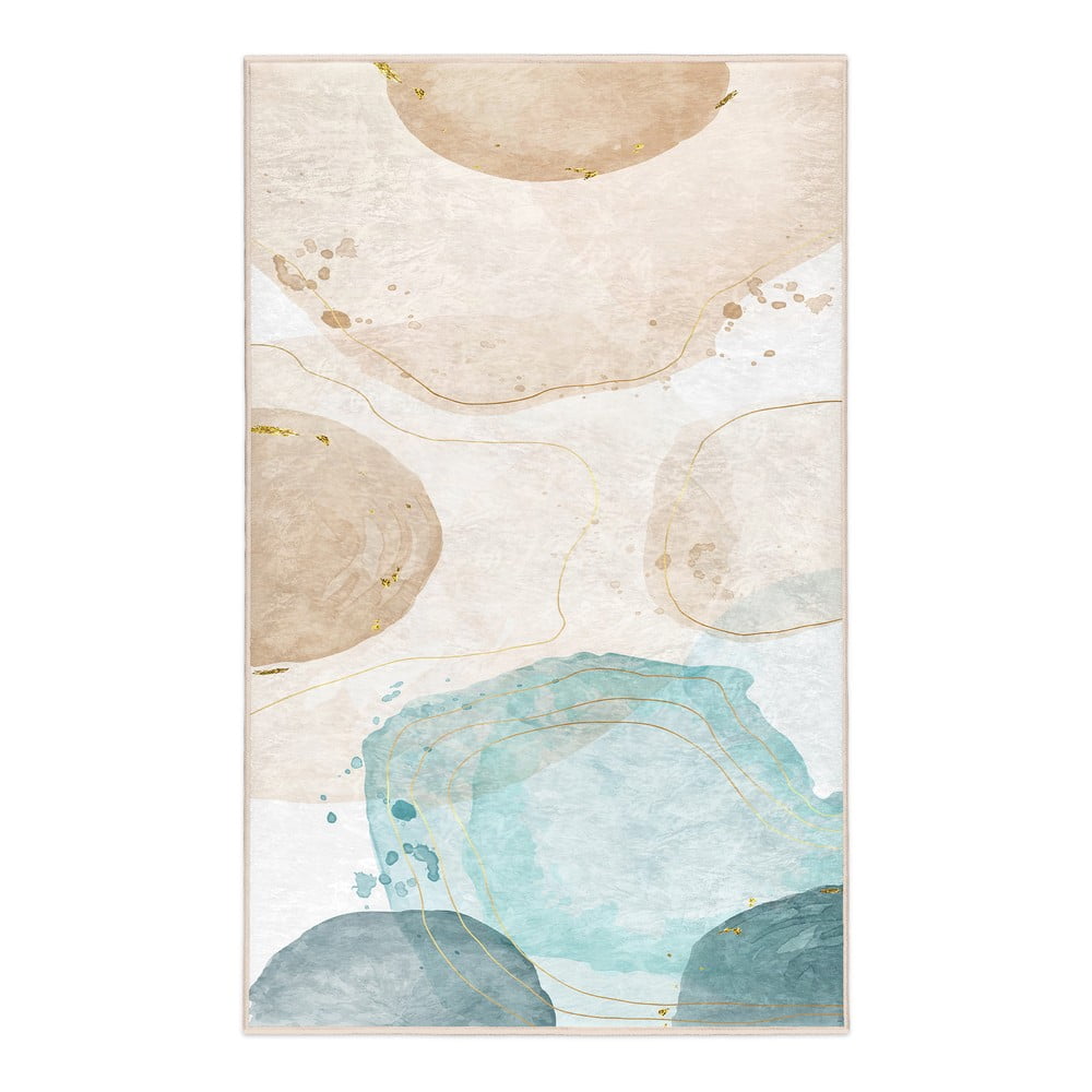 Krémovo-tyrkysový pratelný koberec 80x150 cm Puddle – Mila Home Mila Home