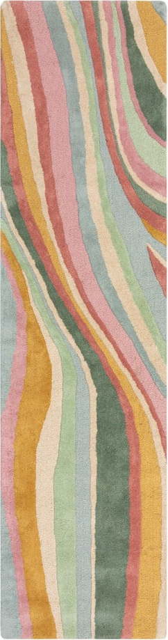 Ručně tkaný vlněný běhoun 60x230 cm Abstract Flow – Flair Rugs Flair Rugs