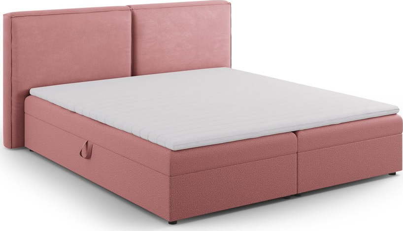 Růžová boxspring postel s úložným prostorem 160x200 cm Arendal – Cosmopolitan Design Cosmopolitan design