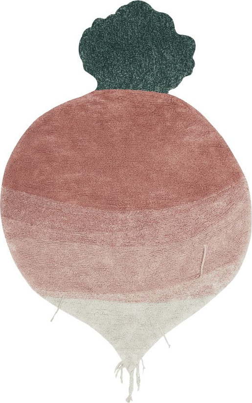 Růžový pratelný ručně tkaný bavlněný dětský koberec 100x150 cm Ramona the Radish – Lorena Canals Lorena Canals