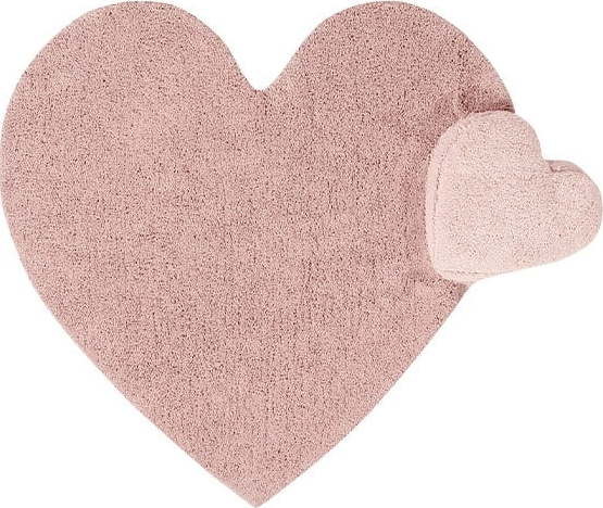 Růžový pratelný ručně tkaný bavlněný dětský koberec 160x180 cm Puffy Love – Lorena Canals Lorena Canals