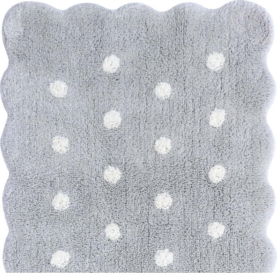 Šedý pratelný ručně tkaný bavlněný dětský koberec 70x100 cm Mini Biscuit Pearl Grey – Lorena Canals Lorena Canals