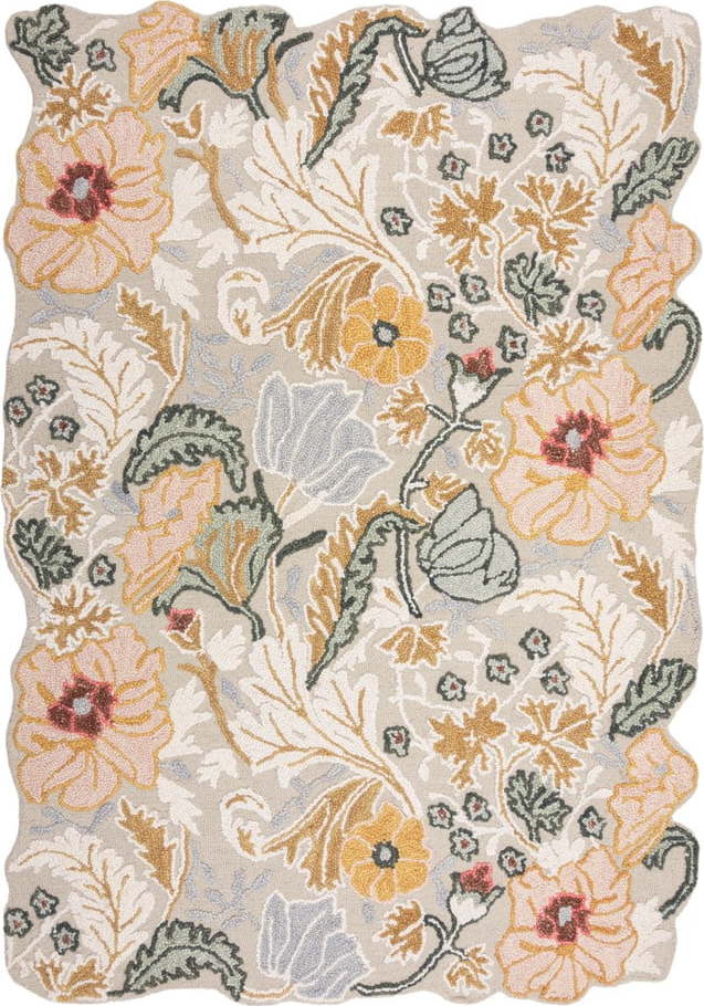 Světle růžový ručně tkaný vlněný koberec 120x170 cm Daphne Shaped Floral – Flair Rugs Flair Rugs