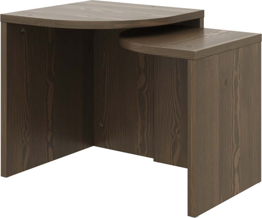 Tmavě hnědé konferenční stolky z borovicového dřeva v sadě 2 ks Combine – Karup Design Karup Design
