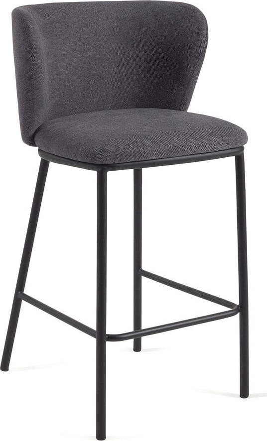 Tmavě šedá barová židle (výška sedáku 65 cm) Ciselia – Kave Home Kave Home