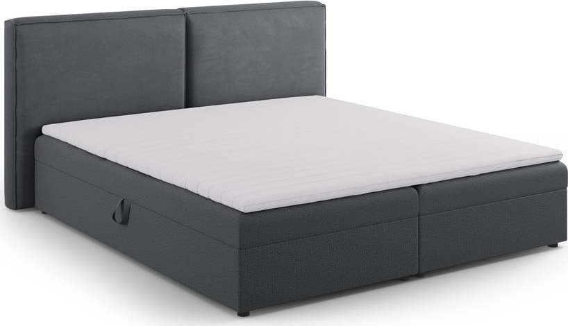 Tmavě šedá boxspring postel s úložným prostorem 160x200 cm Arendal – Cosmopolitan Design Cosmopolitan design