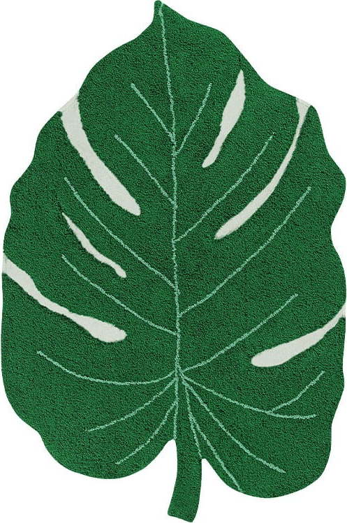 Tmavě zelený pratelný ručně tkaný bavlněný dětský koberec 120x180 cm Monstera Leaf – Lorena Canals Lorena Canals