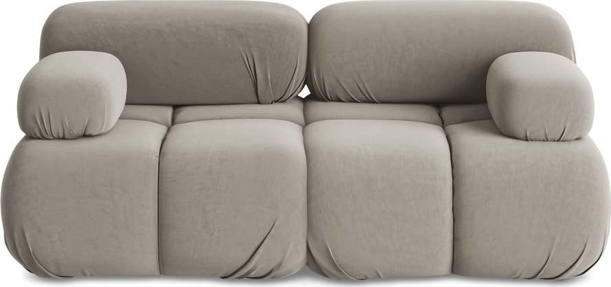 Béžová sametová modulární pohovka 190 cm Lokua – Makamii Makamii