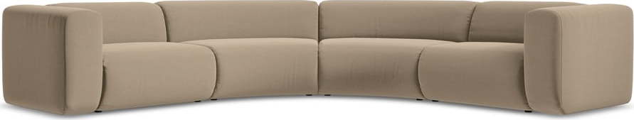 Béžová sametová rohová pohovka Ekahi – Makamii Makamii
