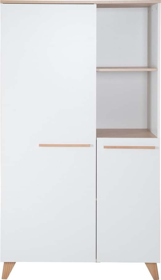 Bílá dětská šatní skříň v dekoru dubu 52x180x180 cm Léon – Roba Roba