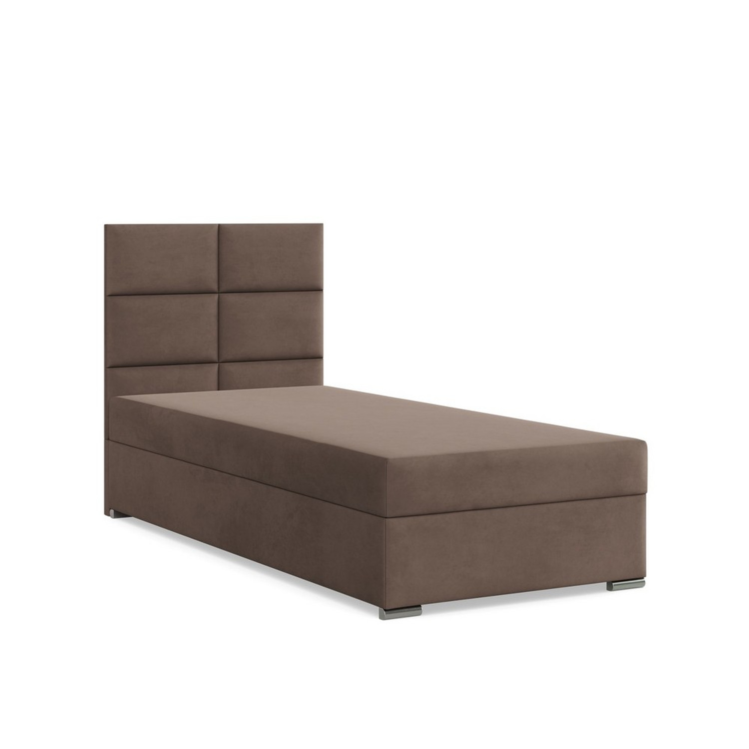 Čalouněná postel CALVI 90x200 cm s pružinovou matrací Hnědá SG nabytek