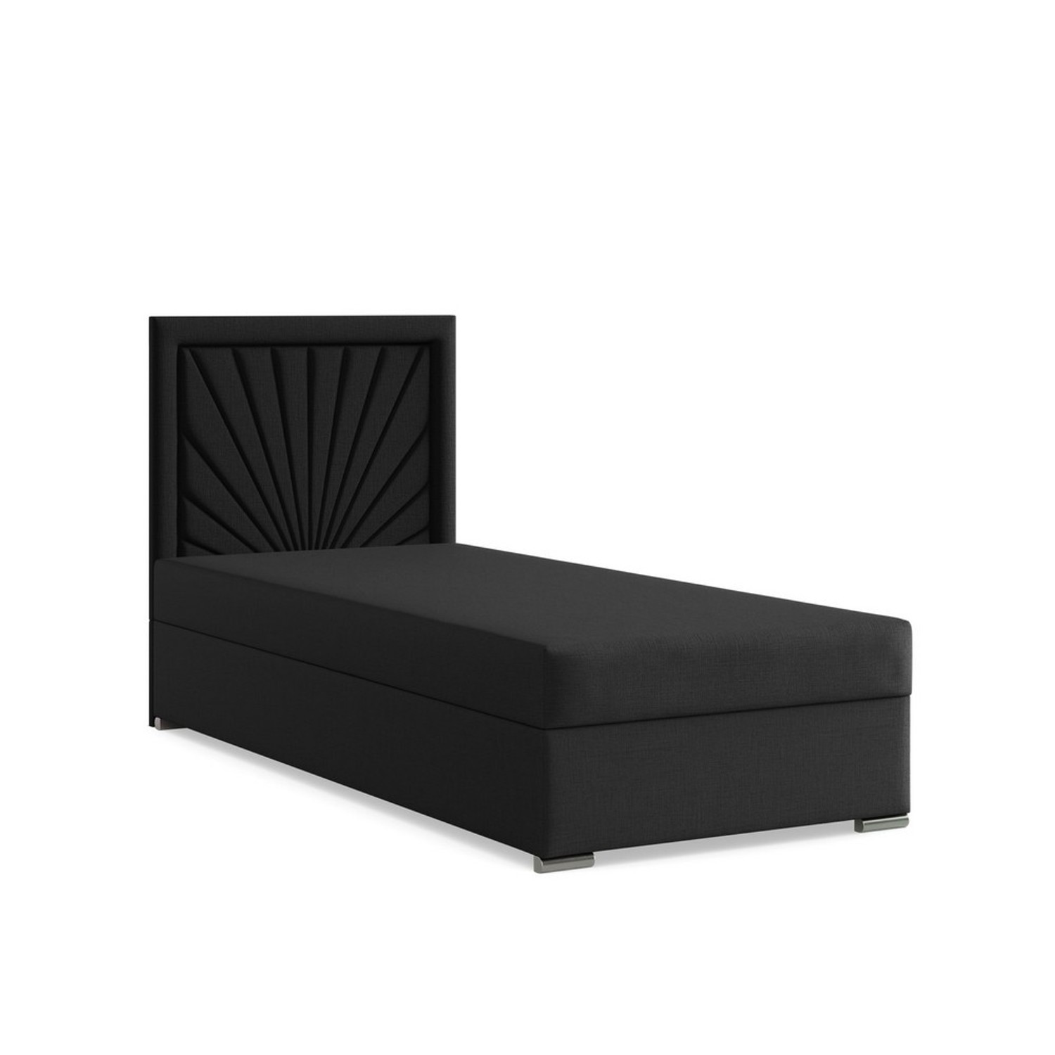 Čalouněná postel VINCENZA 90x200 cm s pružinovou matrací Černá SG nabytek