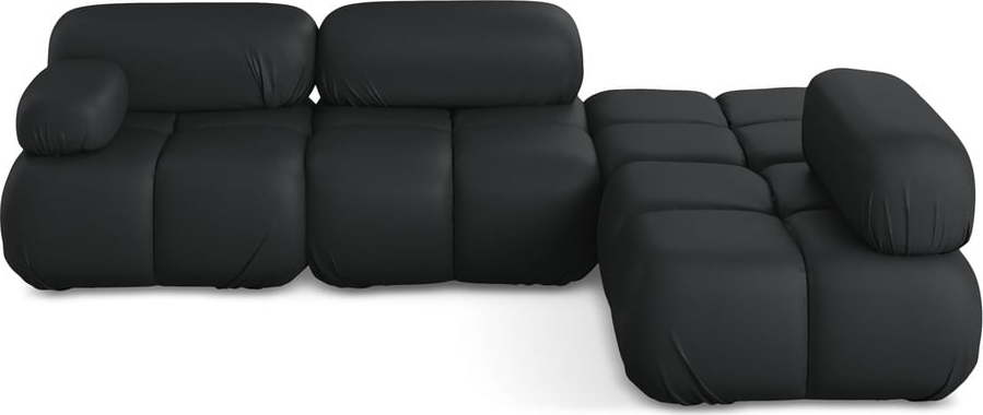 Černá modulární rohová pohovka z imitace kůže (pravý roh) Lokua – Makamii Makamii