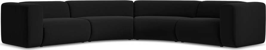 Černá sametová rohová pohovka Ekahi – Makamii Makamii