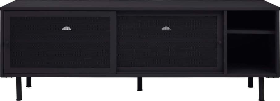 Černý kovový TV stolek 160x55x45 cm Veep – Unique Furniture Unique Furniture