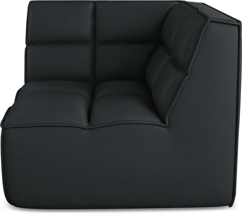 Černý modul pohovky z imitace kůže Kalai – Makamii Makamii
