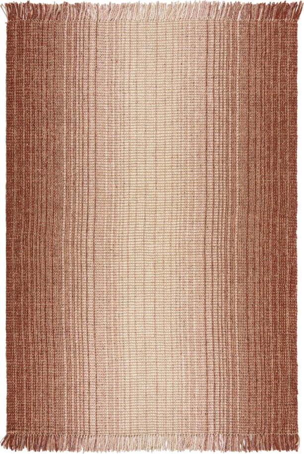 Červený oboustranný ručně tkaný koberec s příměsí juty 200x290 cm Jute Ombre Red – Flair Rugs Flair Rugs