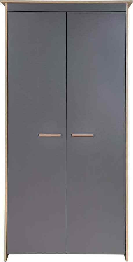 Dětská šatní skříň v antracitové a přírodní barvě v dekoru dubu 50x190x96 cm Anna – Roba Roba