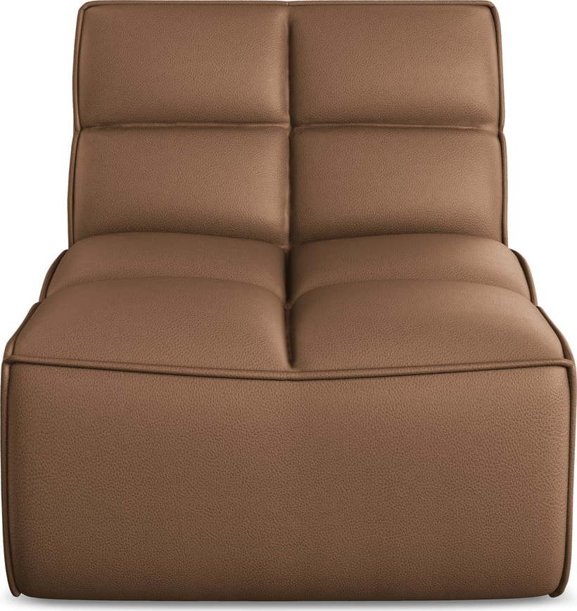 Hnědý modul pohovky z imitace kůže Kalai – Makamii Makamii