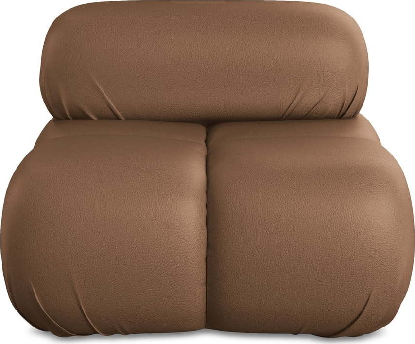 Hnědý modul pohovky z imitace kůže Lokua – Makamii Makamii