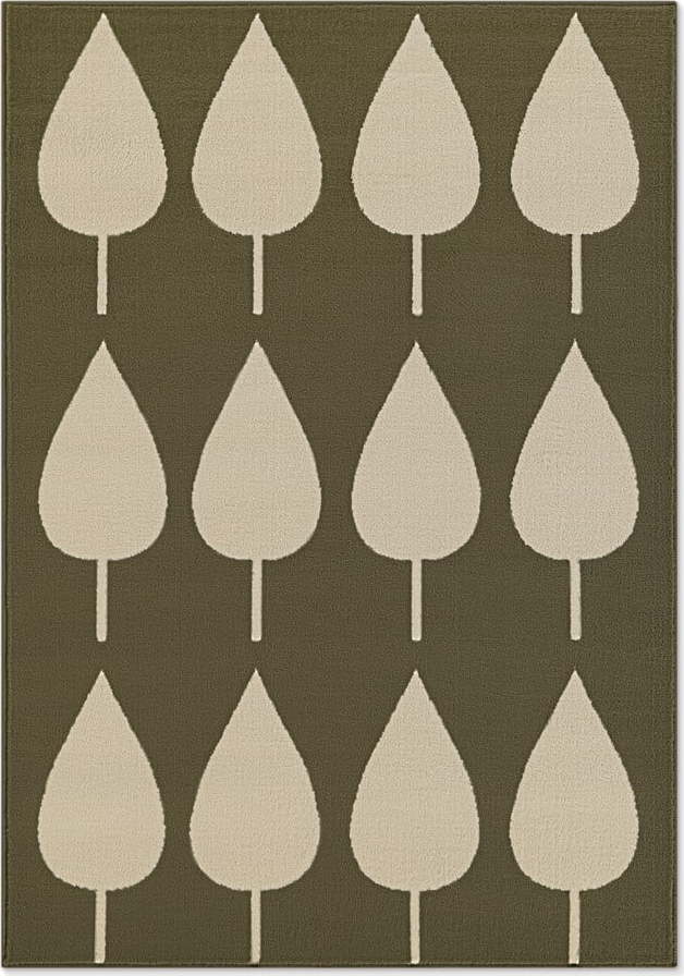 Khaki dětský koberec 120x170 cm Lovely Leaves – Hanse Home Hanse Home