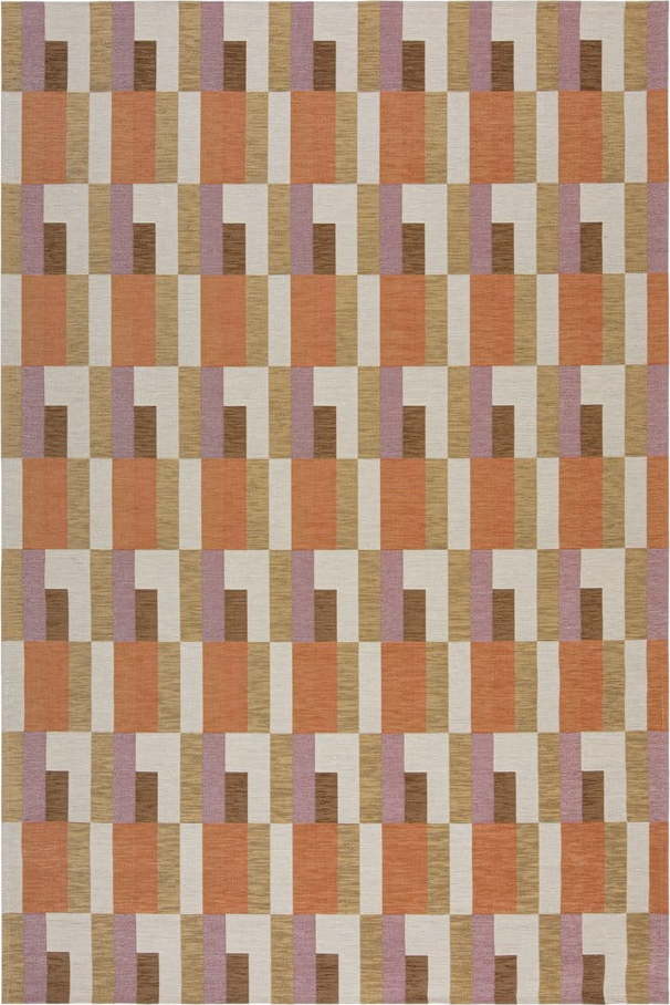 Koberec v oranžovo-přírodní barvě 155x230 cm Riley Block Geo – Flair Rugs Flair Rugs