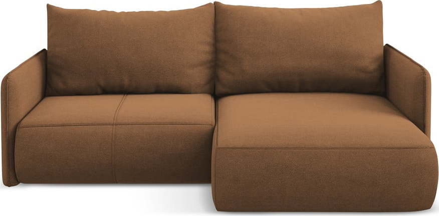 Oranžová rozkládací/s úložným prostorem rohová pohovka (pravý roh) Nanea – Makamii Makamii