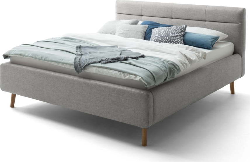 Šedá čalouněná dvoulůžková postel bez roštu 160x200 cm Lotte – Meise Möbel Meise Möbel
